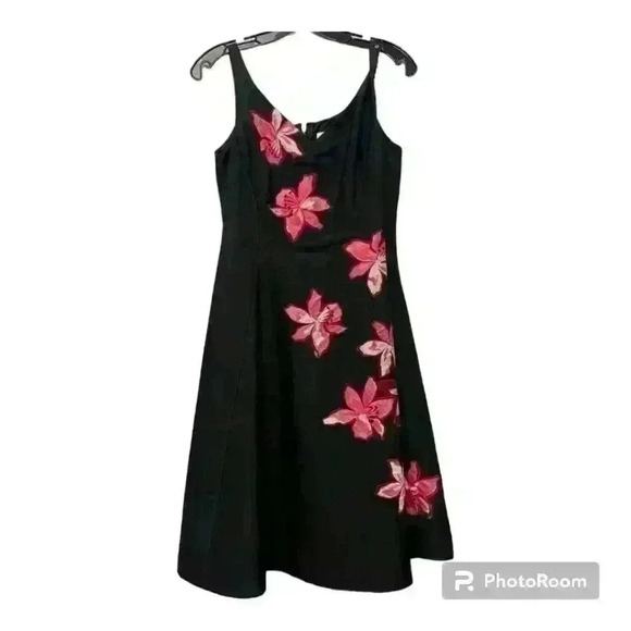 NWOT Kate Spade new without tag Black Tiger Lily Applique Fit & Flare Dress sz 4 - Picture 6 of 15